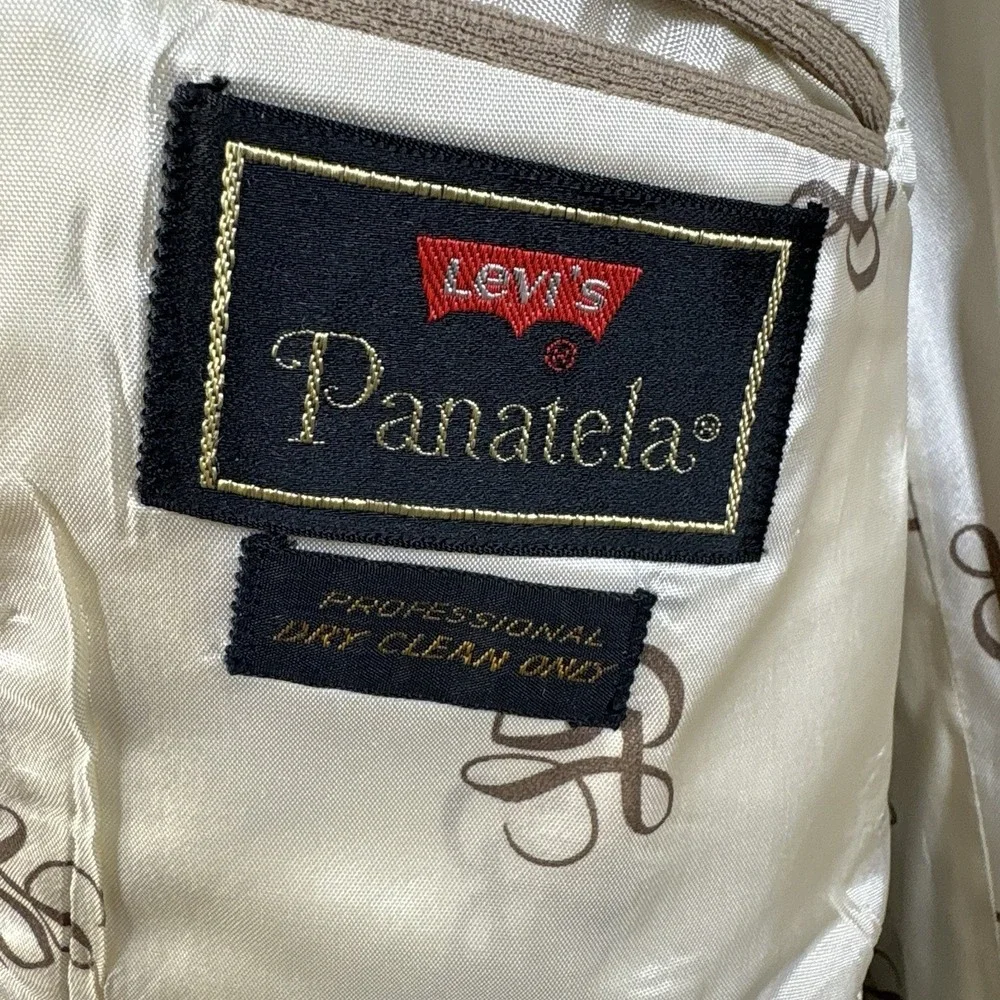 Levi's‎ Panatela Beige Sport Coat Blazer 44R Vintage 90s 22